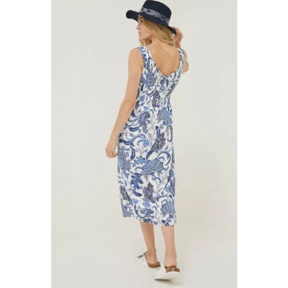 Fat Face Anna Palace Floral Peasant Midi Dress Cottage Boho Vacation Size 20 NWT - Picture 2 of 10